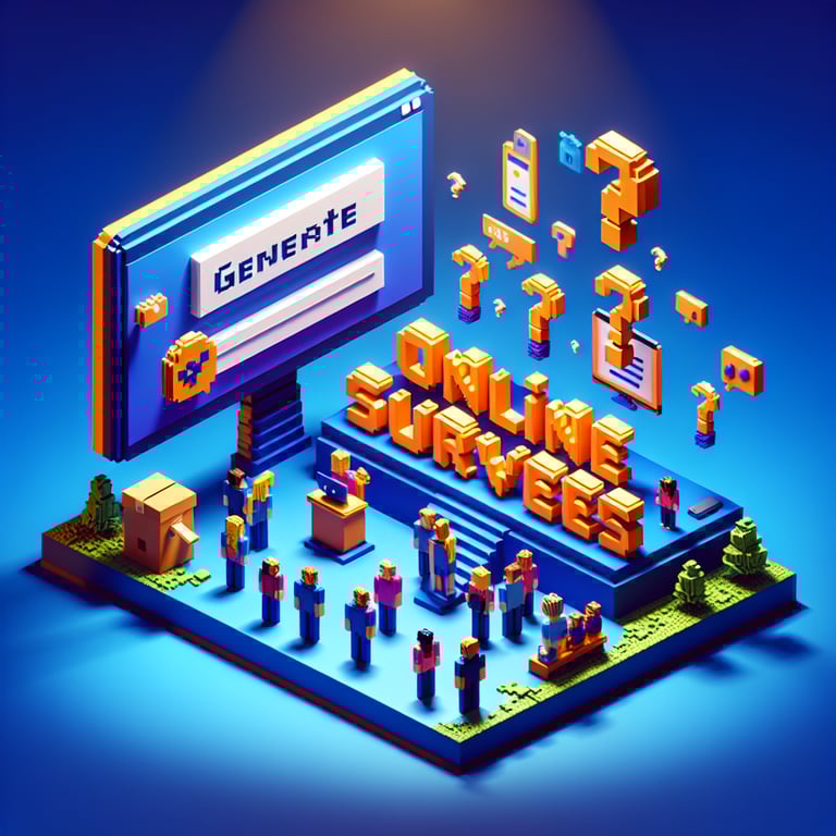 3D voxel illustration of after-presentation evaluation survey