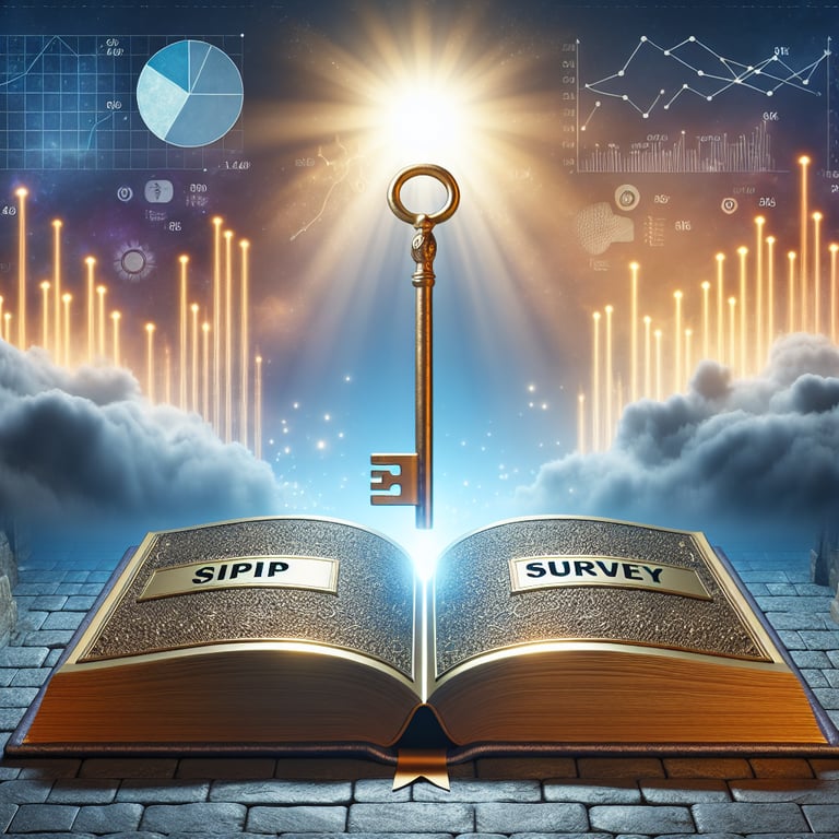 Illustration depicting the unlocking of SIPP survey questions for improved results.