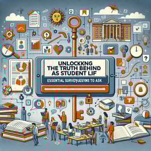 Illustration of key and lock symbolizing essential Student Life survey questions.