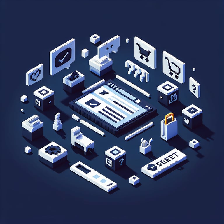 Artistic 3D voxel highlighting customer purchase survey feedback