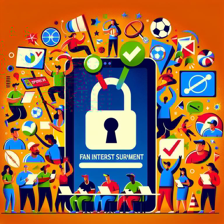 Illustration representing the concept of unlocking fan engagement through Sports Interest survey questions.