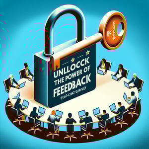 Illustration showcasing essential Post Chat survey questions for unlocking the power of feedback.