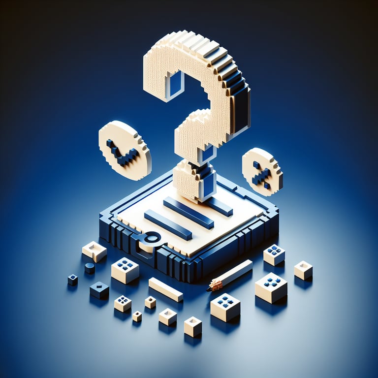 Artistic 3D voxel representation of phone case feedback survey