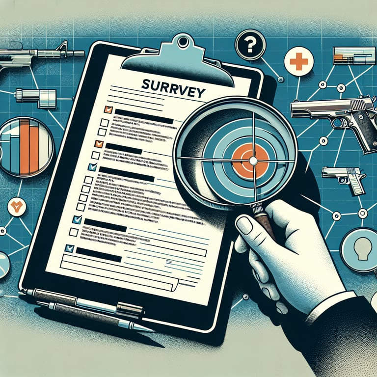 Graphical illustration highlighting the relevance of gun violence topics in survey questions.