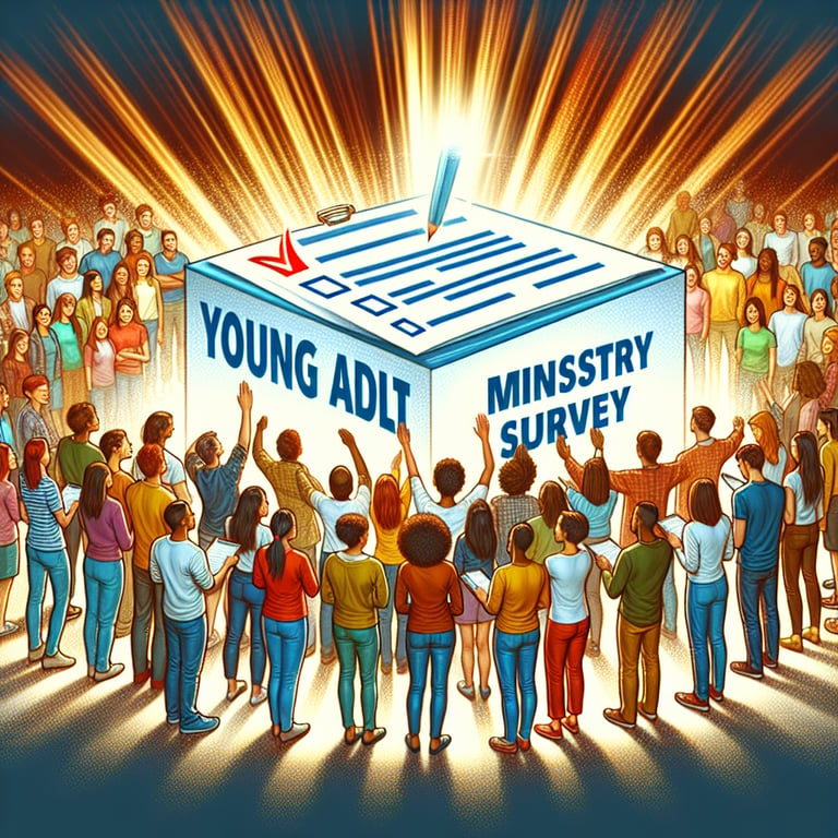 Young Adults Ministry survey questions concept illustration for unleashing their power.