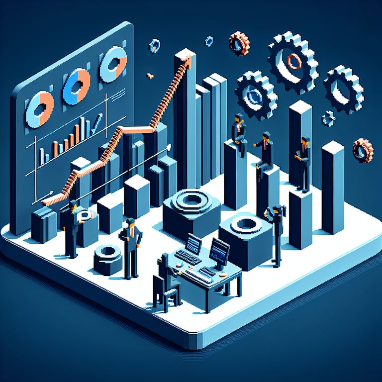 Artistic 3D Voxel of Data-Driven Performance Trends