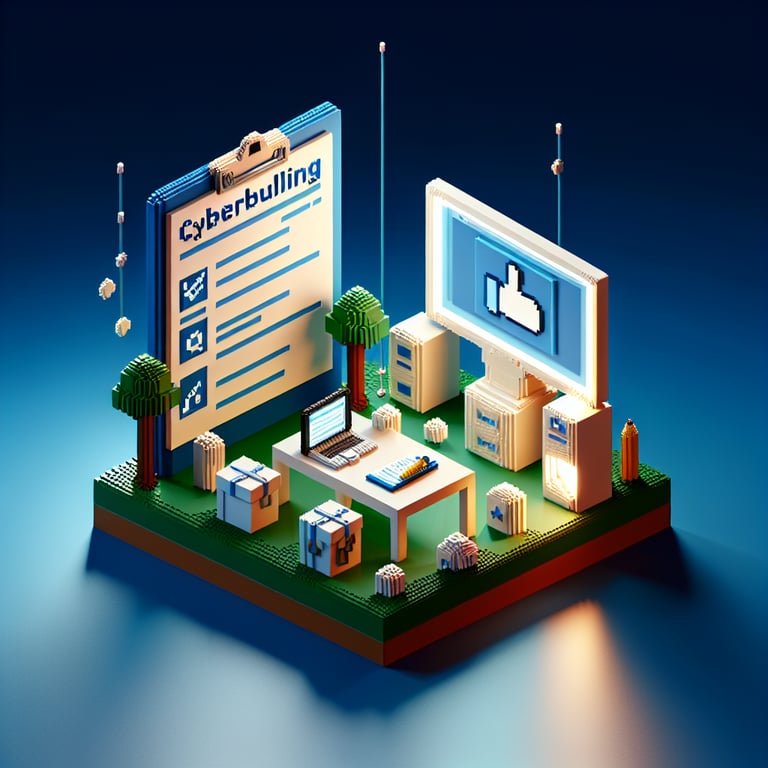 Artistic 3D voxel of cyber harassment questionnaire