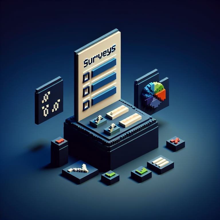 Artistic 3d voxel of architectural blueprint for survey planning