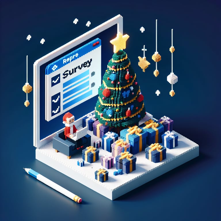 Creative voxel 3D poll for Christmas shopping feedback