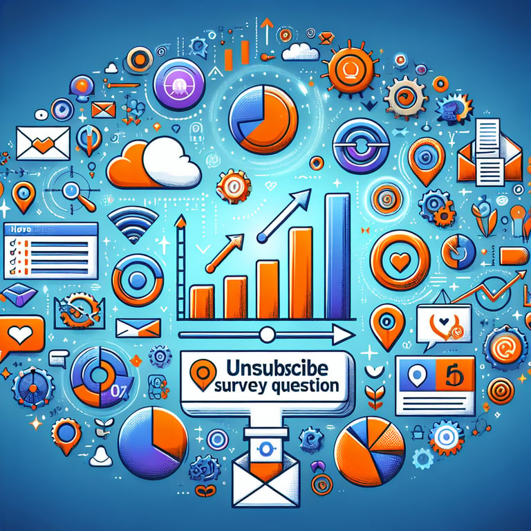 Illustration showing the use of unsubscribe survey questions for enhanced customer retention.