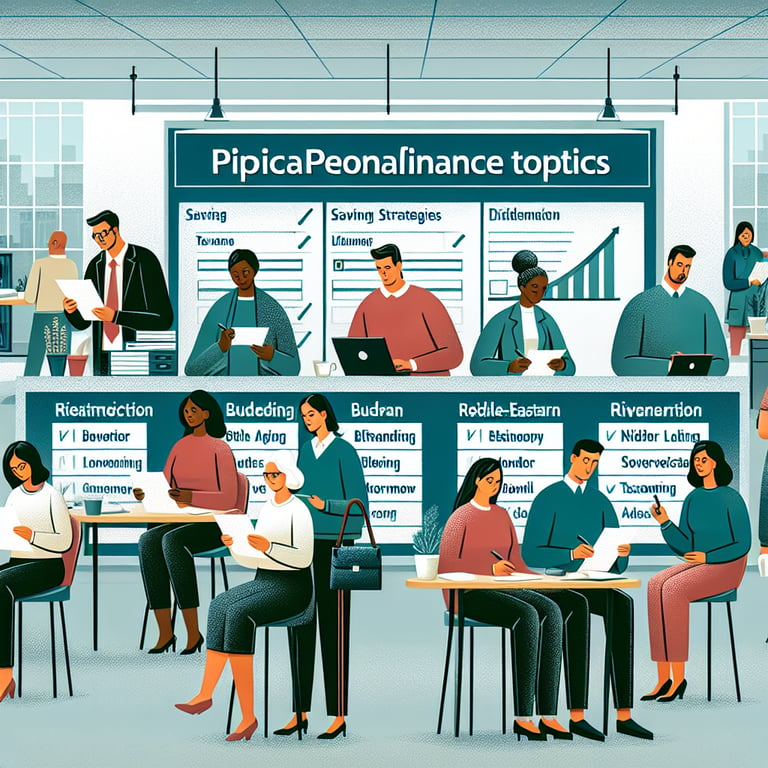 Illustration of core topics in Personal Finance survey questions.