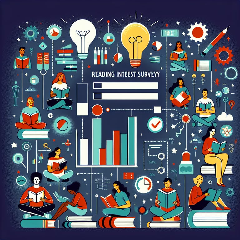 Illustration showcasing the power and key outcomes of Reading Interest survey questions.