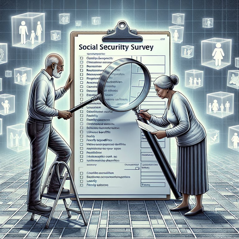 Illustration highlighting relevant topics for designing Social Security survey questions