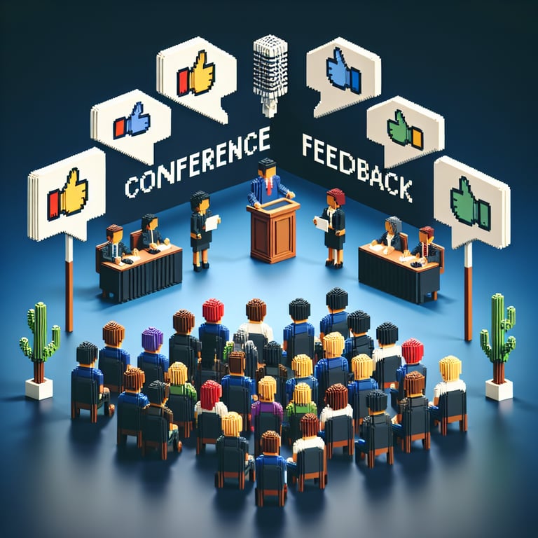 Illustration demonstrating the power of Conference Feedback survey questions for insights and outcomes.