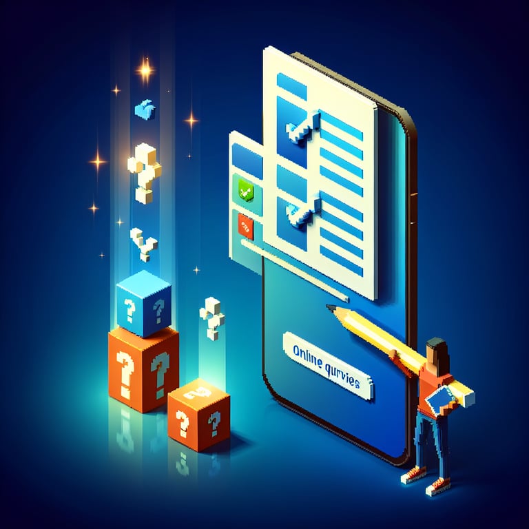 3D voxel art of smartphone polling interface design