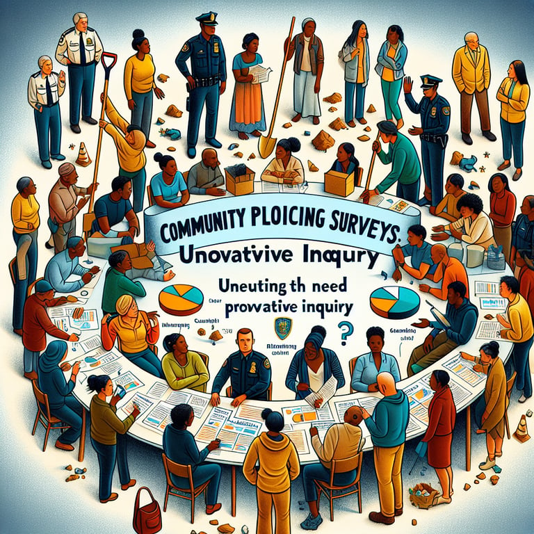 Illustration depicting the importance of proactive inquiry in Community Policing survey questions.