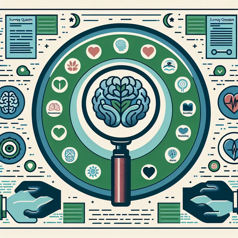 Illustration depicting the significance of Mental Health Awareness survey questions.