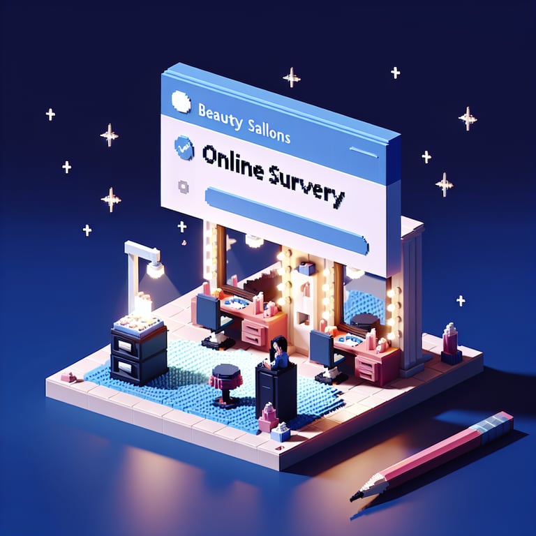 Artistic 3D voxel representation of a salon customer feedback form