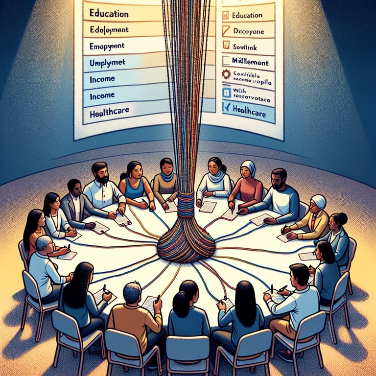 Illustration depicting the process of uncovering relevant topics for successful Socioeconomic Status survey questions.