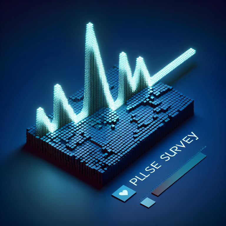 Illustration demonstrating key metrics and expected outcomes of Pulse Survey survey questions.