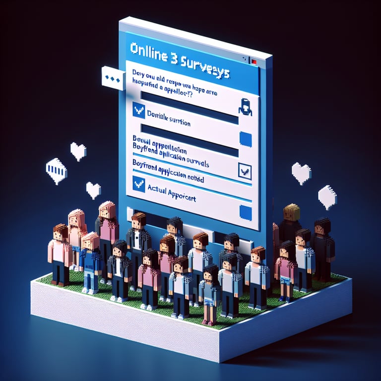 Artistic 3D voxel representation of romantic compatibility survey