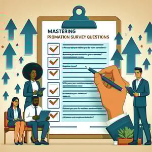 Illustration highlighting the concept of mastering promotion survey questions for effective employee feedback.