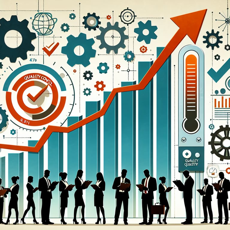 Illustration demonstrating the transformation of business operations through Quality Control survey questions.