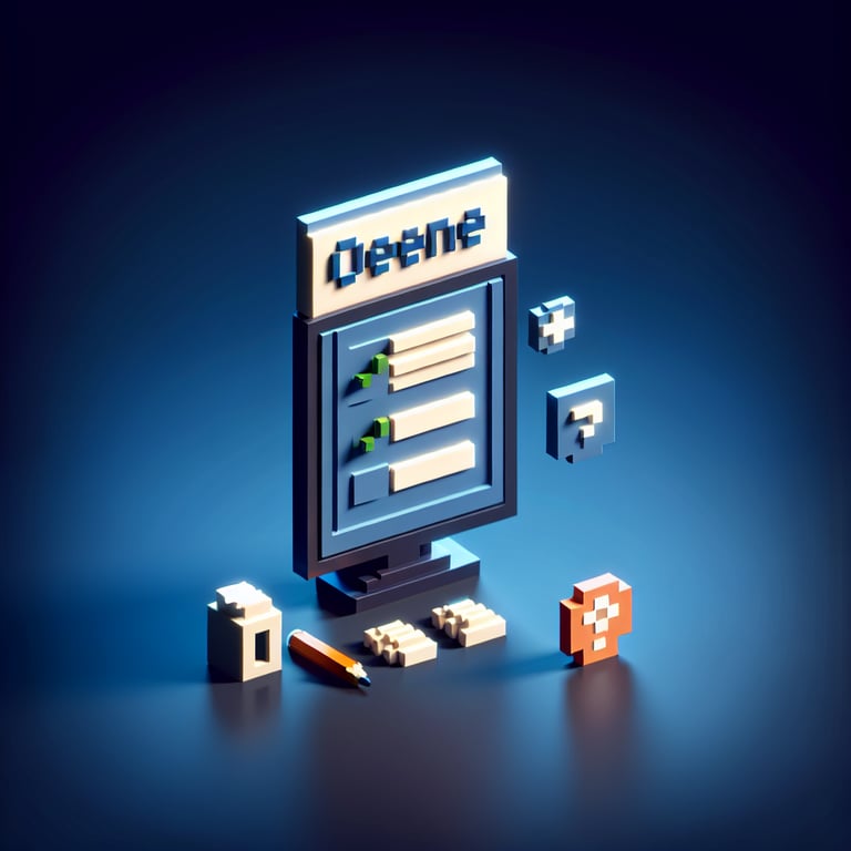 Creative 3D voxel representation of open-ended question insights