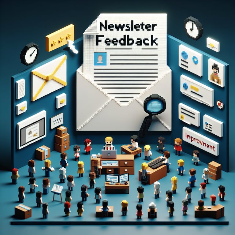 Illustration representing the concept of revolutionizing newsletter strategy with effective feedback survey questions.