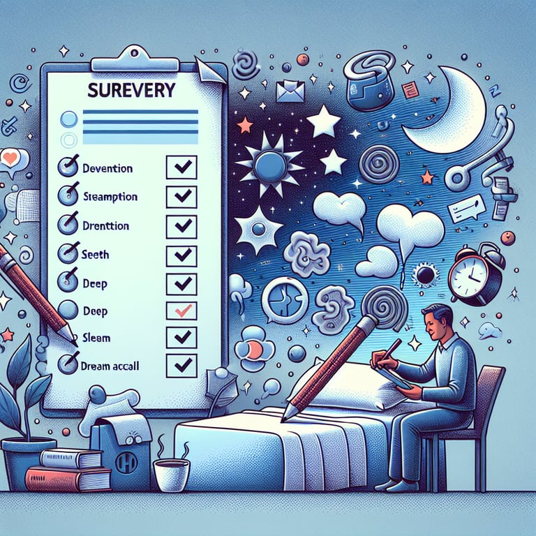 Illustration of relevant topics surrounding Sleep Quality survey questions