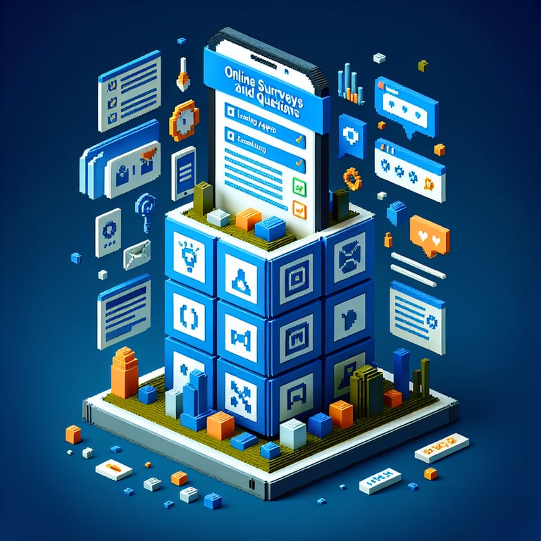 Artistic 3D voxel of a mobile user feedback survey