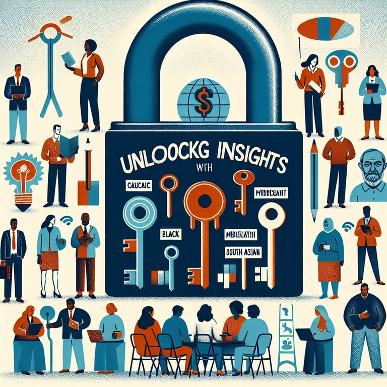 Illustration showing the unlocking of insights through well-crafted Sociology survey questions.