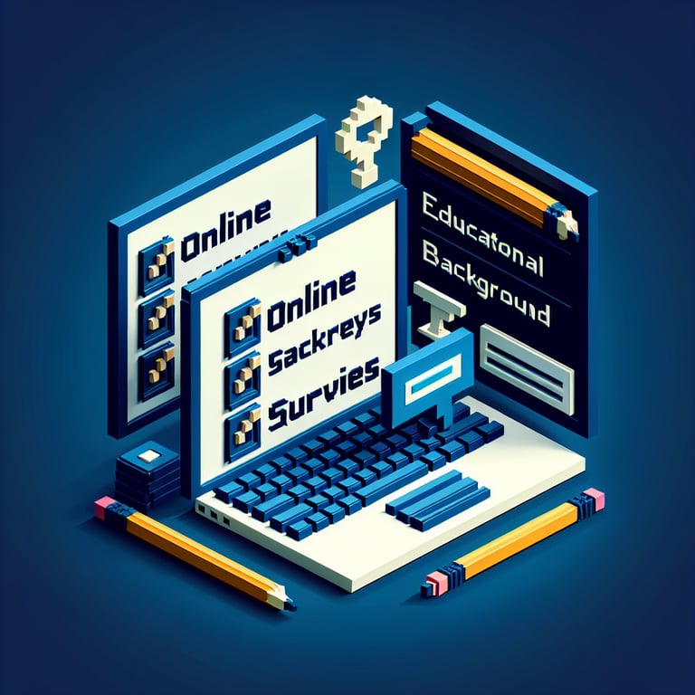Artistic 3D voxel illustrating background education poll themes