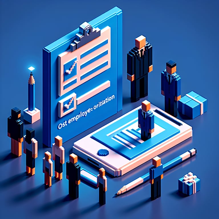 Artistic 3D voxel of onboarding feedback survey