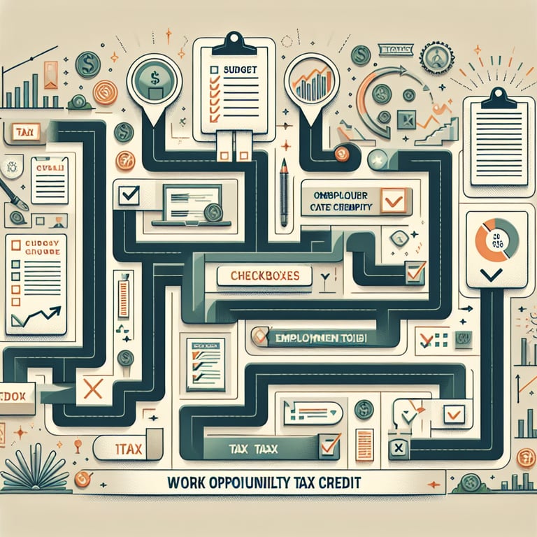 Illustration decoding complexities of Work Opportunity Tax Credit survey questions.