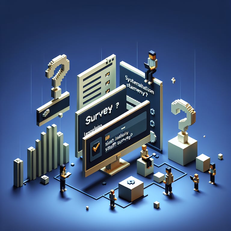 Artistic 3D voxel of staff system installation survey