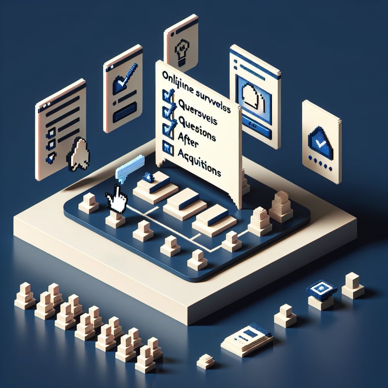Artistic 3D voxel representation of post-acquisition survey process