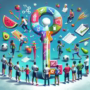 Illustration of key Sports Nutrition survey questions for unlocking athletic potential.