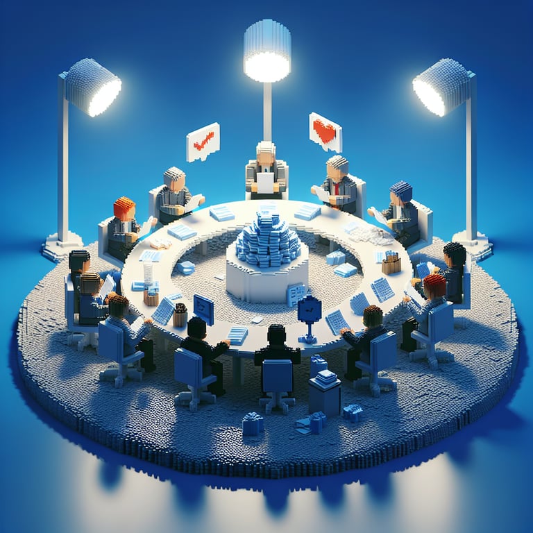 Vibrant voxel model highlighting participant feedback themes