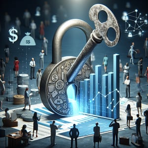 Illustration depicting the concept of unlocking employee insights through Salary Range survey questions.