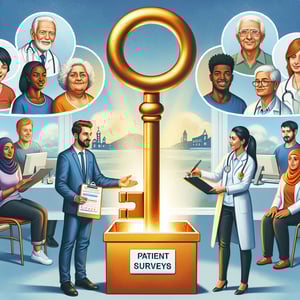 Illustration demonstrating the importance and method of crafting effective patient survey questions.