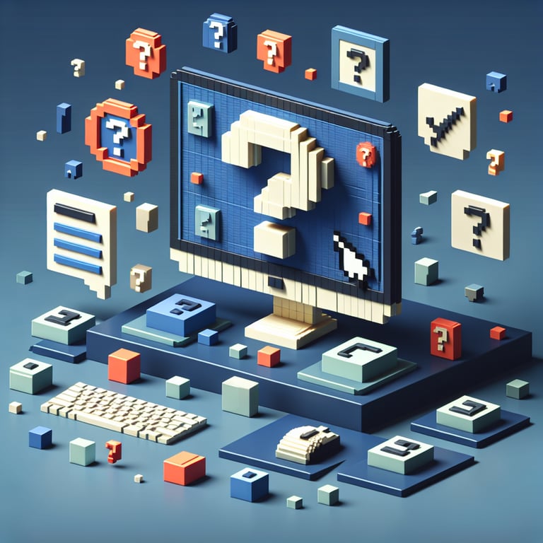 Creative 3D voxel showcasing COVID survey dashboards and feedback icons