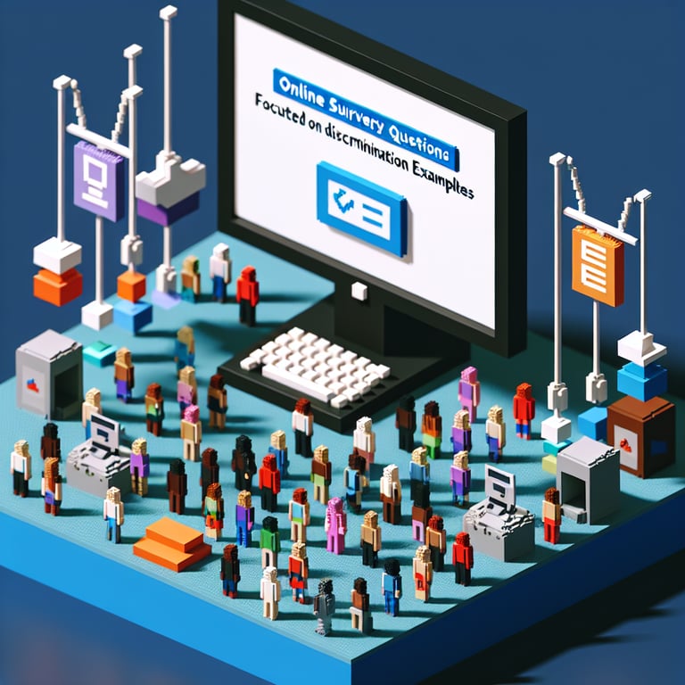 Creative 3D voxel representing discrimination survey response analysis