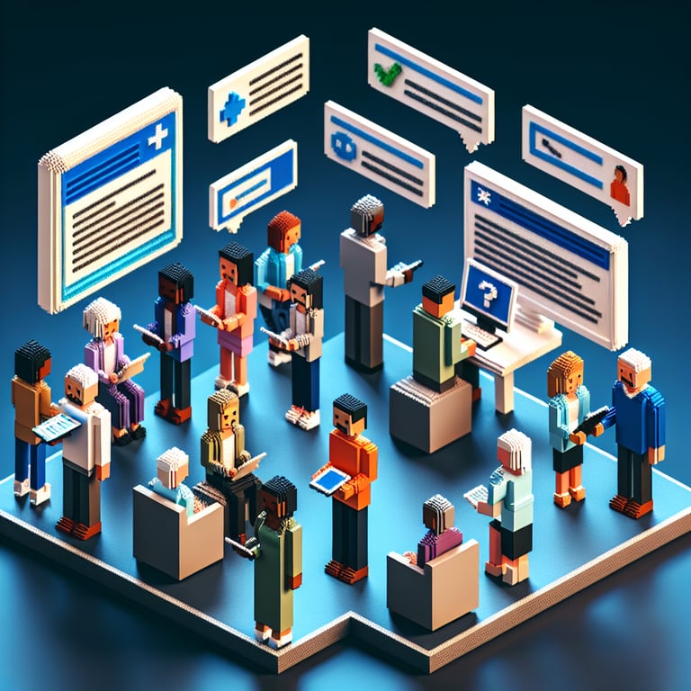 Artistic 3D voxel diagram illustrating age bias polling process