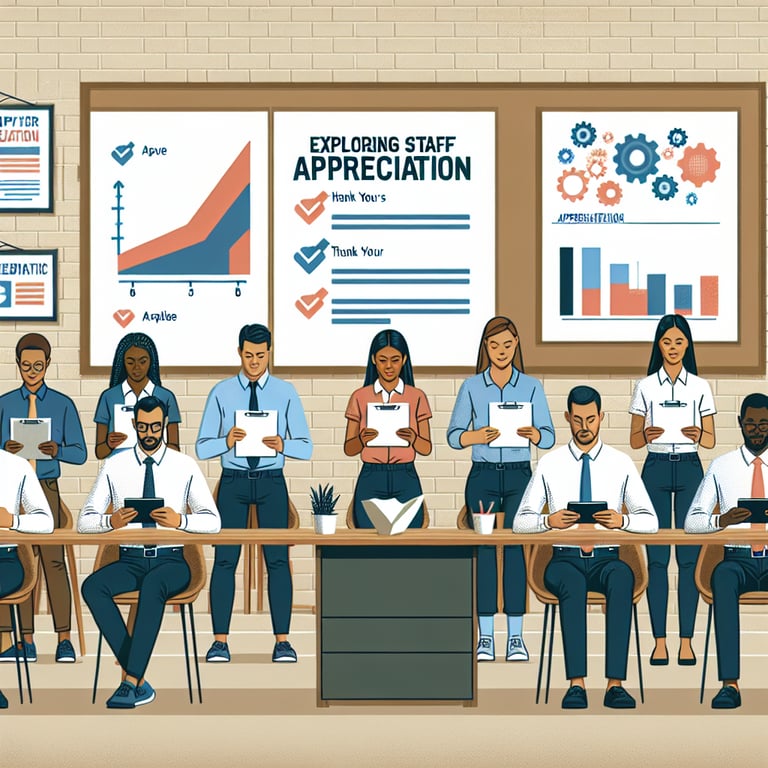 Illustration depicting the exploration of Staff Appreciation survey questions.