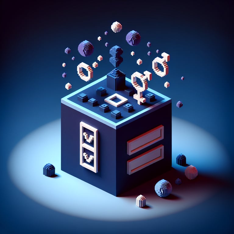 Artistic 3D voxel representation of an inclusive gender question in an online survey