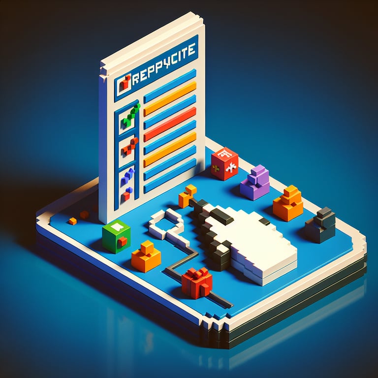 Artistic 3D voxel art visualizing workforce survey engagement