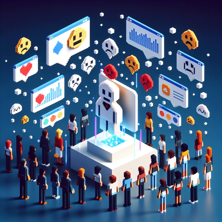 Creative 3D voxel depiction of a mood monitoring questionnaire