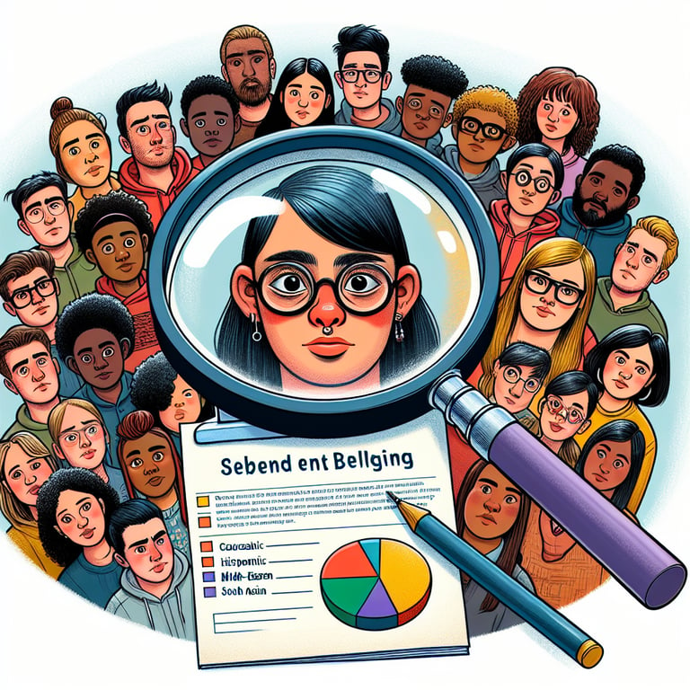 Illustration depicting topics of relevance in Student/Belonging survey questions