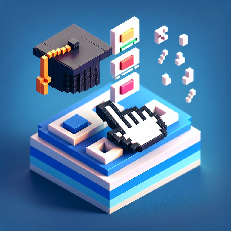 Sleek 3D voxel portrayal of an insightful gifted learner feedback survey